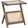 VEVOR Rattan Coffee Table Z-Shaped Rattan Coffee Table 1-Tier for Living Room