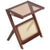 VEVOR Rattan Coffee Table Z-Shaped Rattan Coffee Table 1-Tier for Living Room