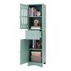 Tall Bathroom Cabinet;  Freestanding Storage Cabinet with Drawer and Doors;  MDF Board;  Acrylic Door;  Adjustable Shelf