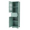 Tall Bathroom Cabinet;  Freestanding Storage Cabinet with Drawer and Doors;  MDF Board;  Acrylic Door;  Adjustable Shelf